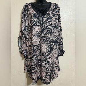 Lily by Firmiana, size 2x, dress, nude and blueish gray colors.